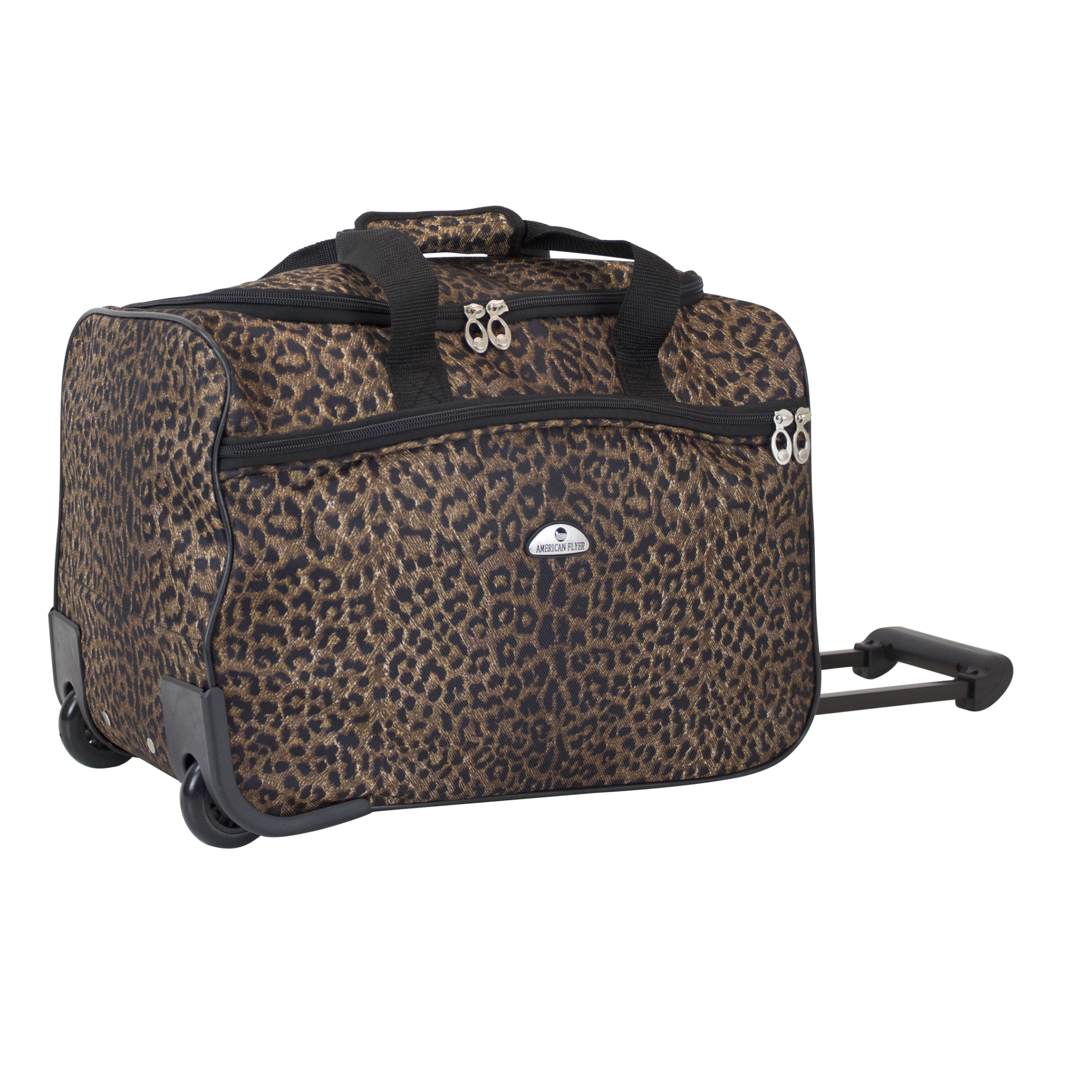 American Flyer Animal Print Wheeled Duffel