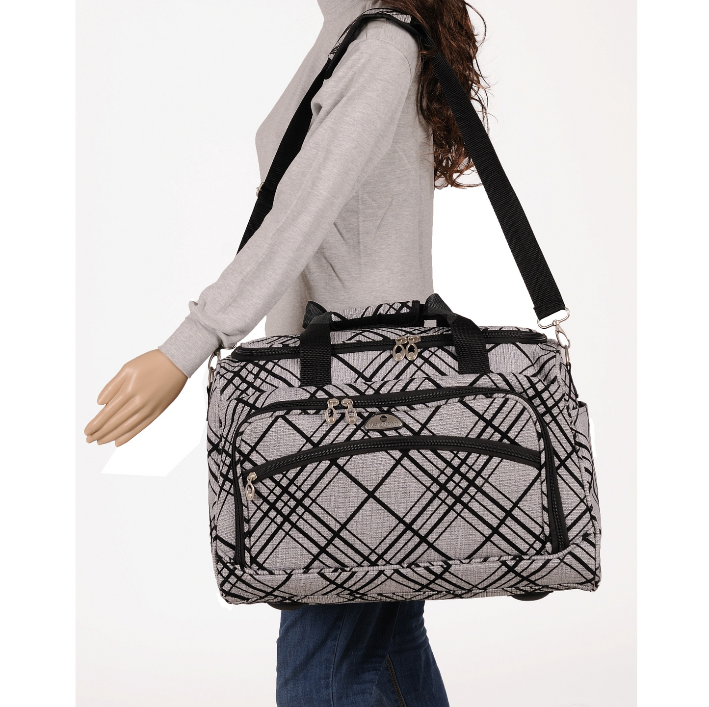 American Flyer Silver Stripes Duffel Bag