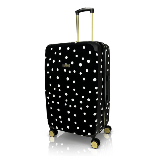 Jenni Chan Polka Dot 29" Hardside Spinner Luggage- Black
