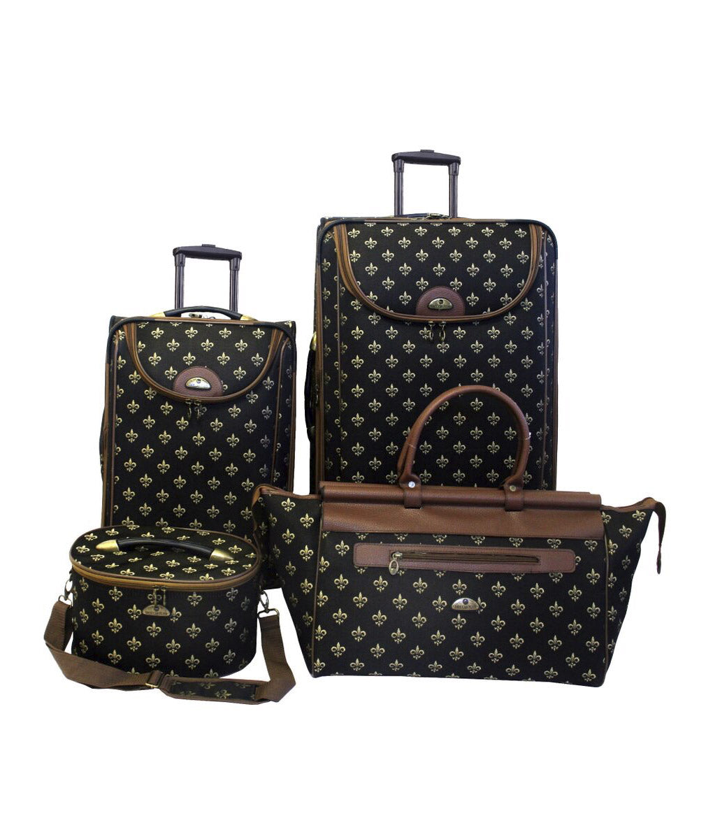 American Flyer Fleur De Lis 4-Piece Luggage Set