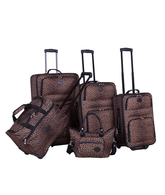 American Flyer Animal Print 5-Piece Luggage Set