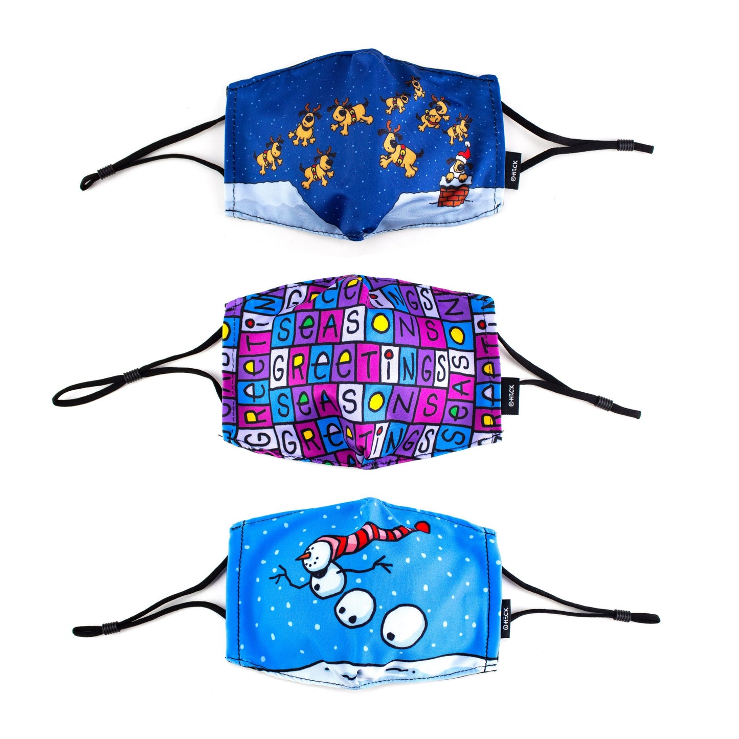 Ed Heck Holiday 3-Piece Adult Face Mask Set- Holiday 2