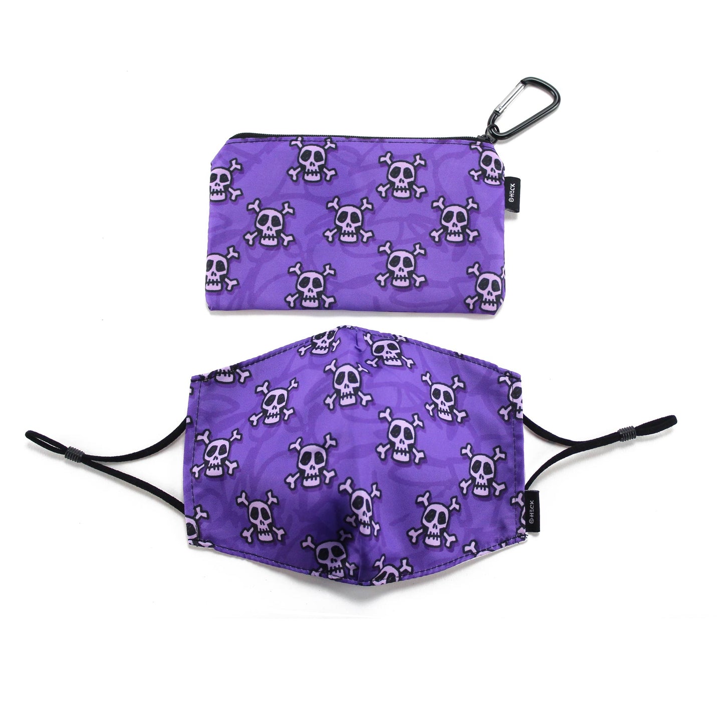 Ed Heck Adult Face Mask & Travel Pouch- Bonehead