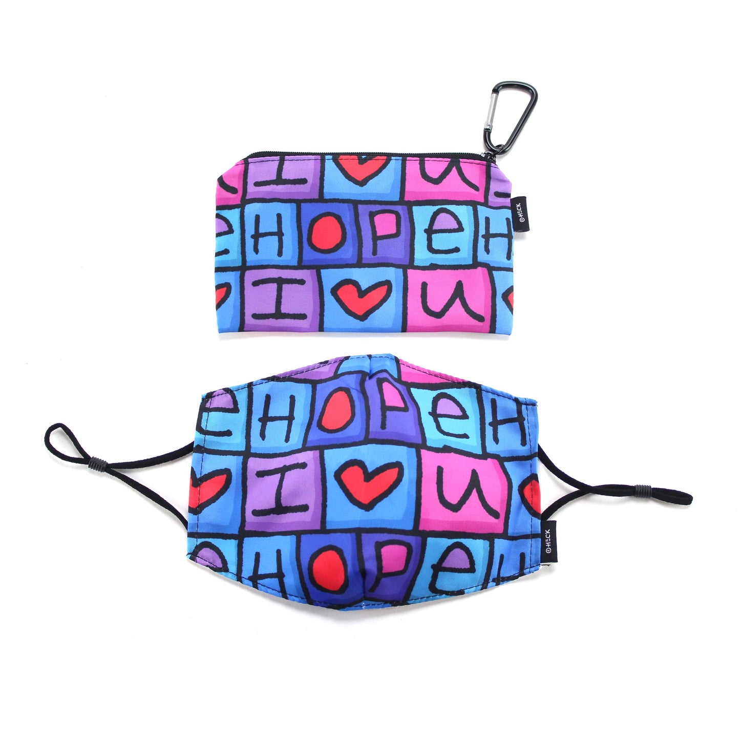 Ed Heck Adult Face Mask & Travel Pouch- Hope