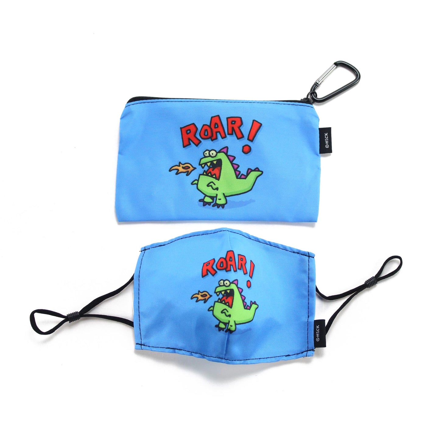 Ed Heck Children's Face Mask & Travel Pouch- Roar