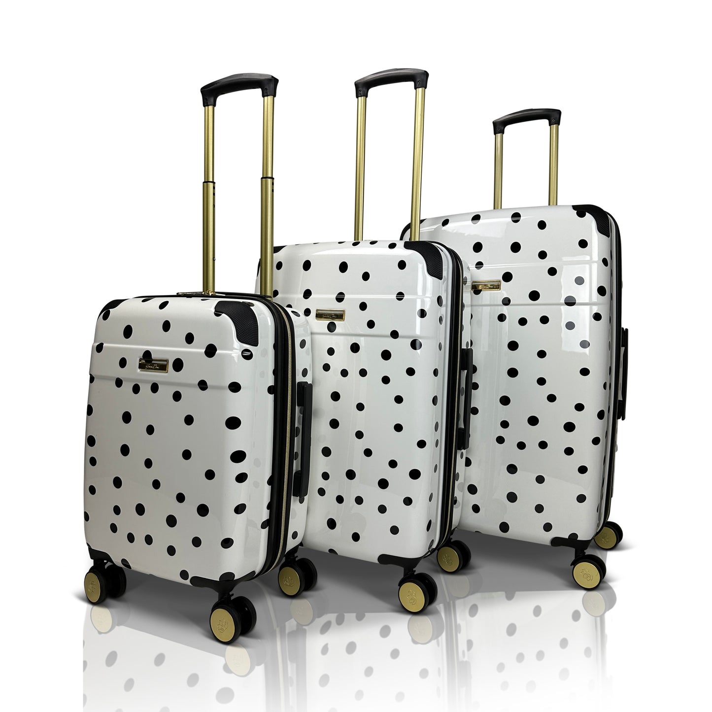 Jenni Chan Polka Dot 3-Piece Hardside Spinner Set