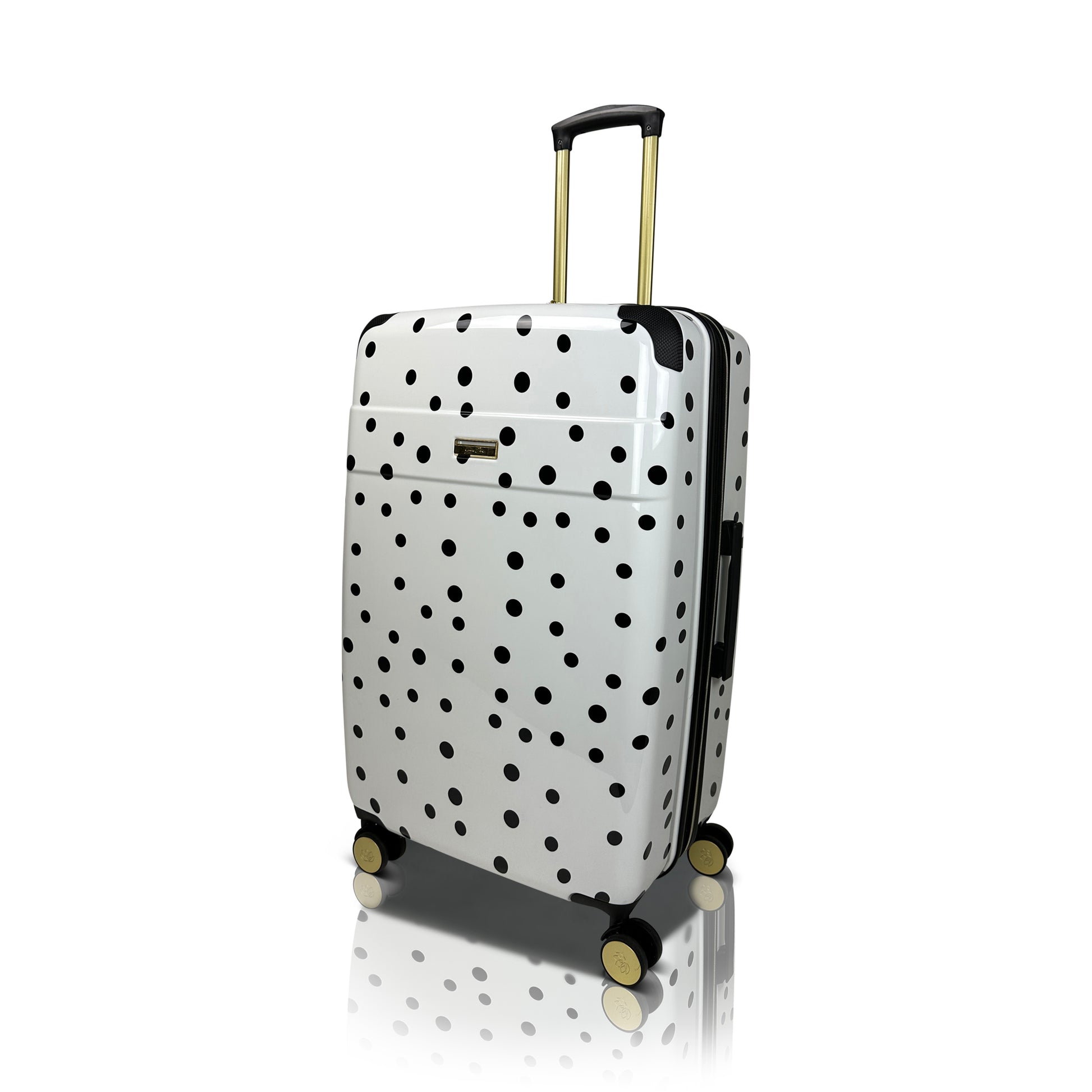 Jenni Chan Polka Dot 3-Piece Hardside Spinner Set- White