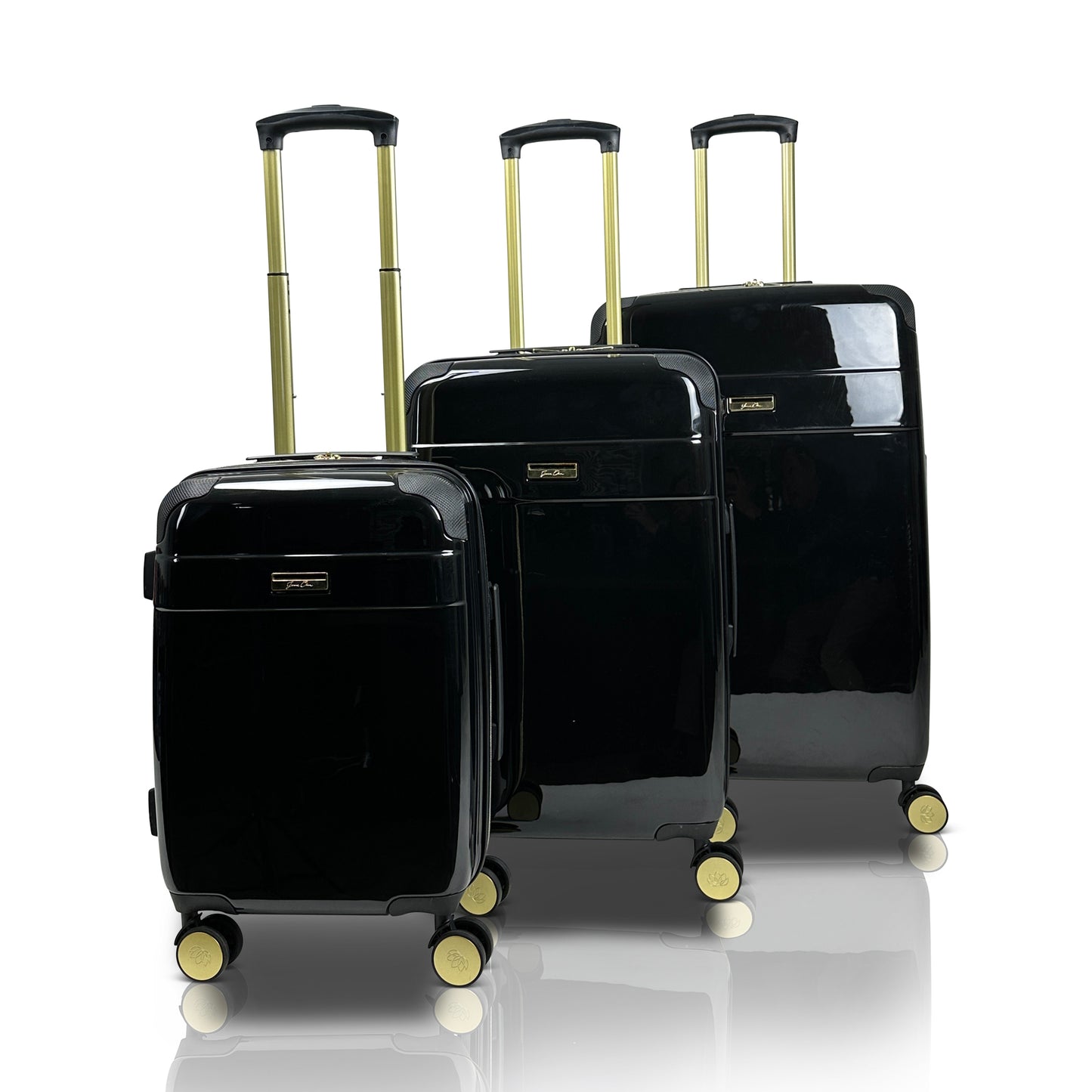 Jenni Chan Entin 3-Piece Hardside Spinner Set- Black
