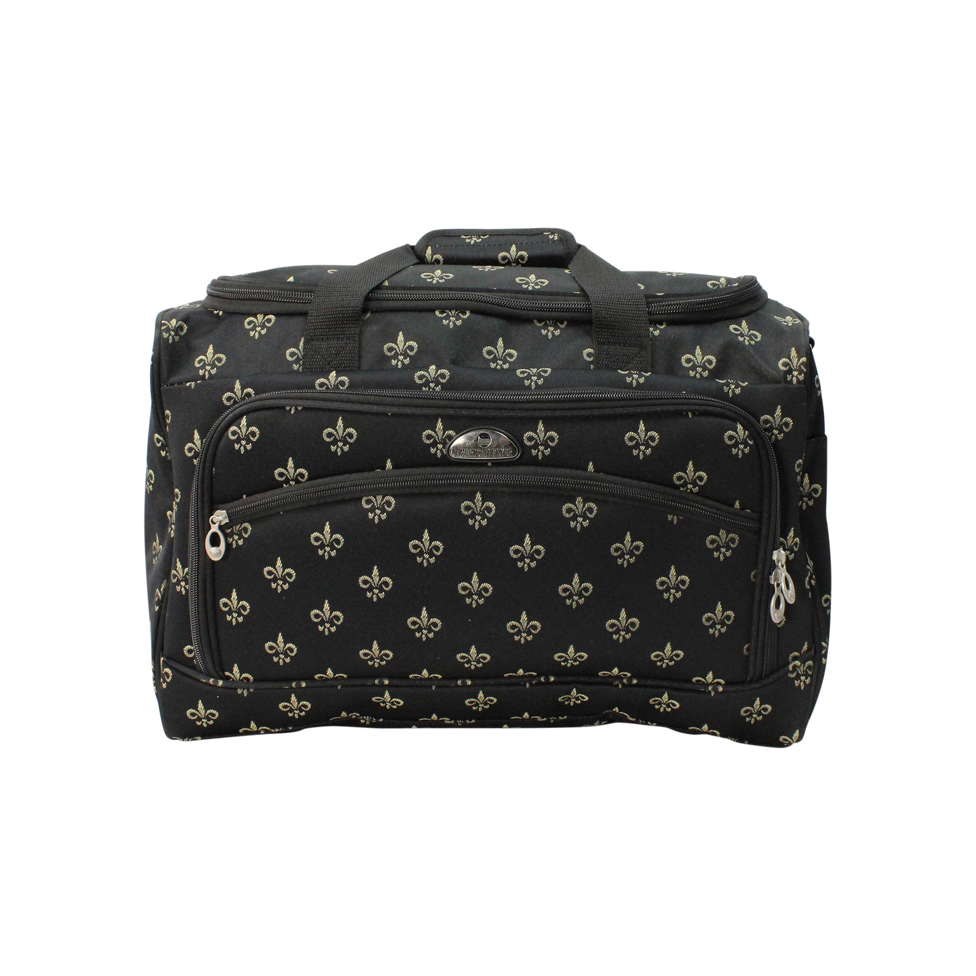 duffel bag travel luggage American Flyer Fleur de Lis Duffel Bag Black