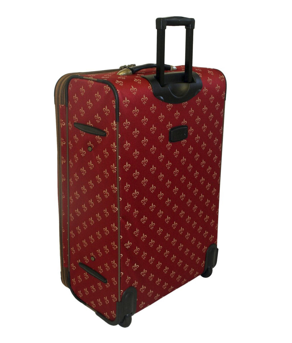 American Flyer Fleur de Lis 5 Piece Luggage Set; Red