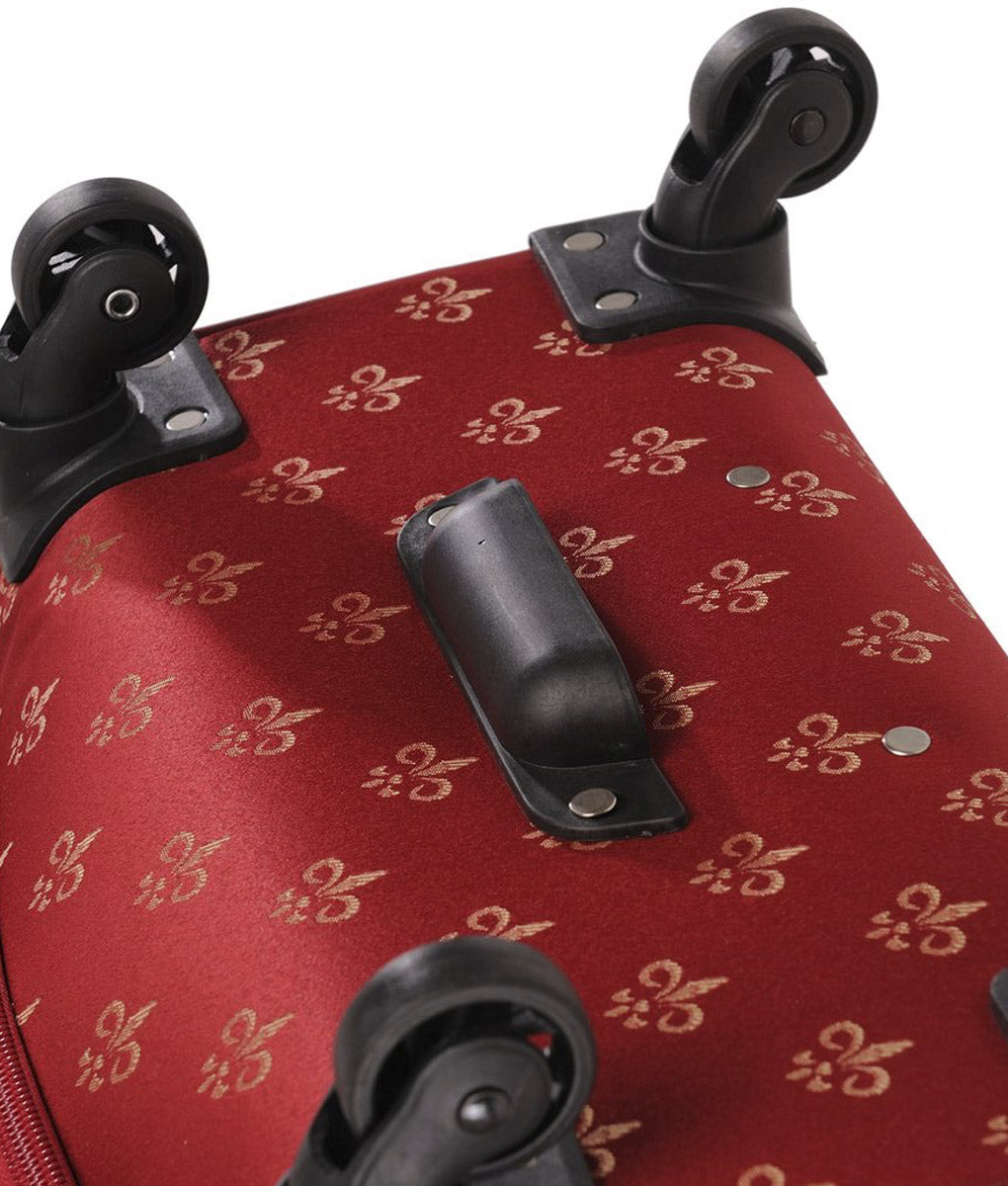 American Flyer Fleur de Lis Fabric 5 Piece Spinner Luggage Set in