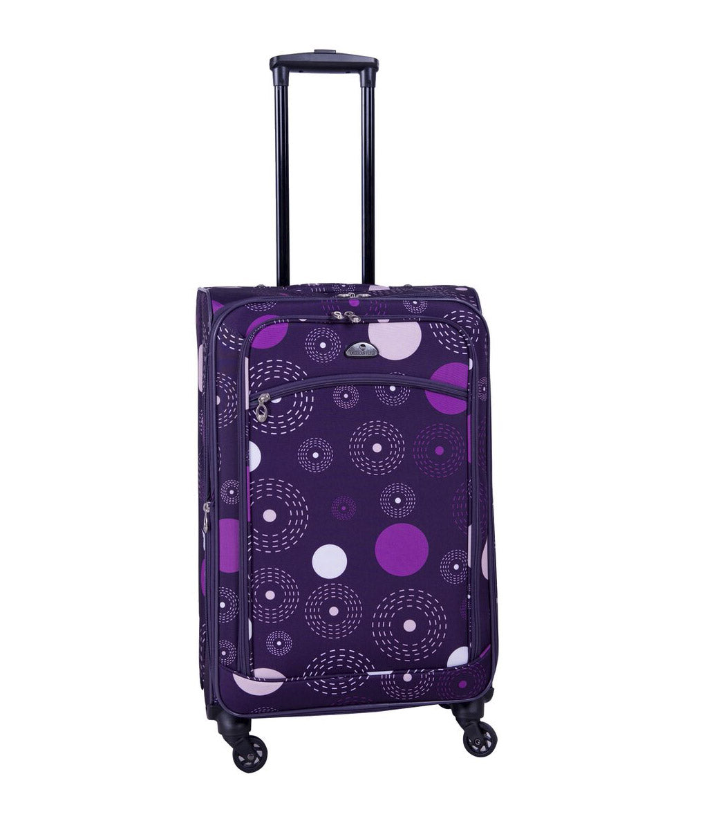 American Flyer Fireworks 5 Piece Spinner Luggage Set Purple