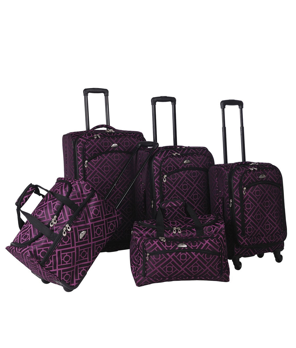 American Flyer Astor Collection 5-Piece Spinner Luggage Set