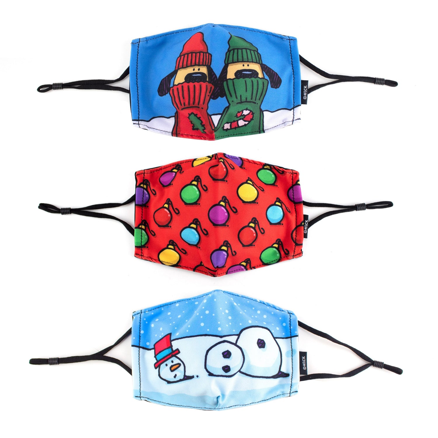 Ed Heck Holiday 3-Piece Adult Face Mask Set- Holiday 3