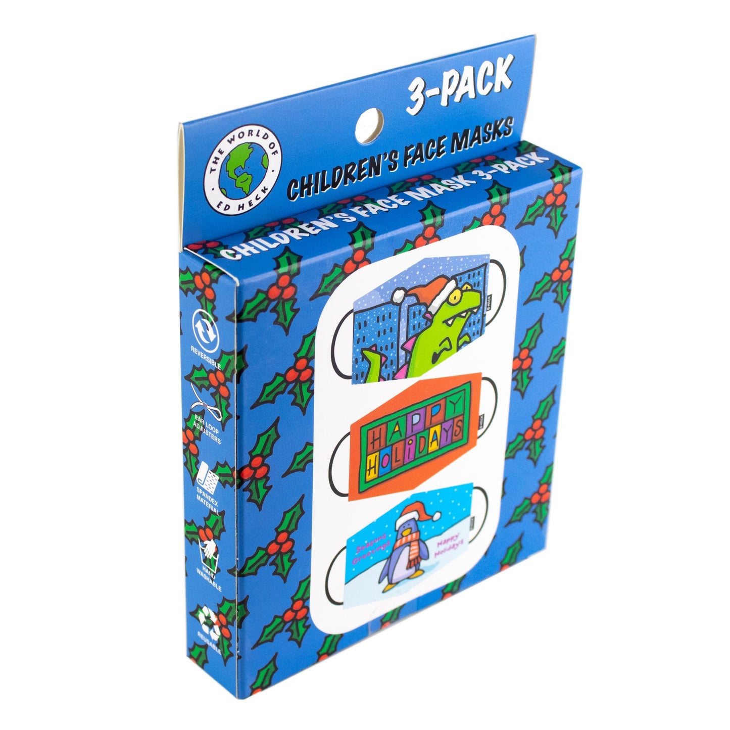 Ed Heck Holiday 3-Piece Children's Face Mask Set