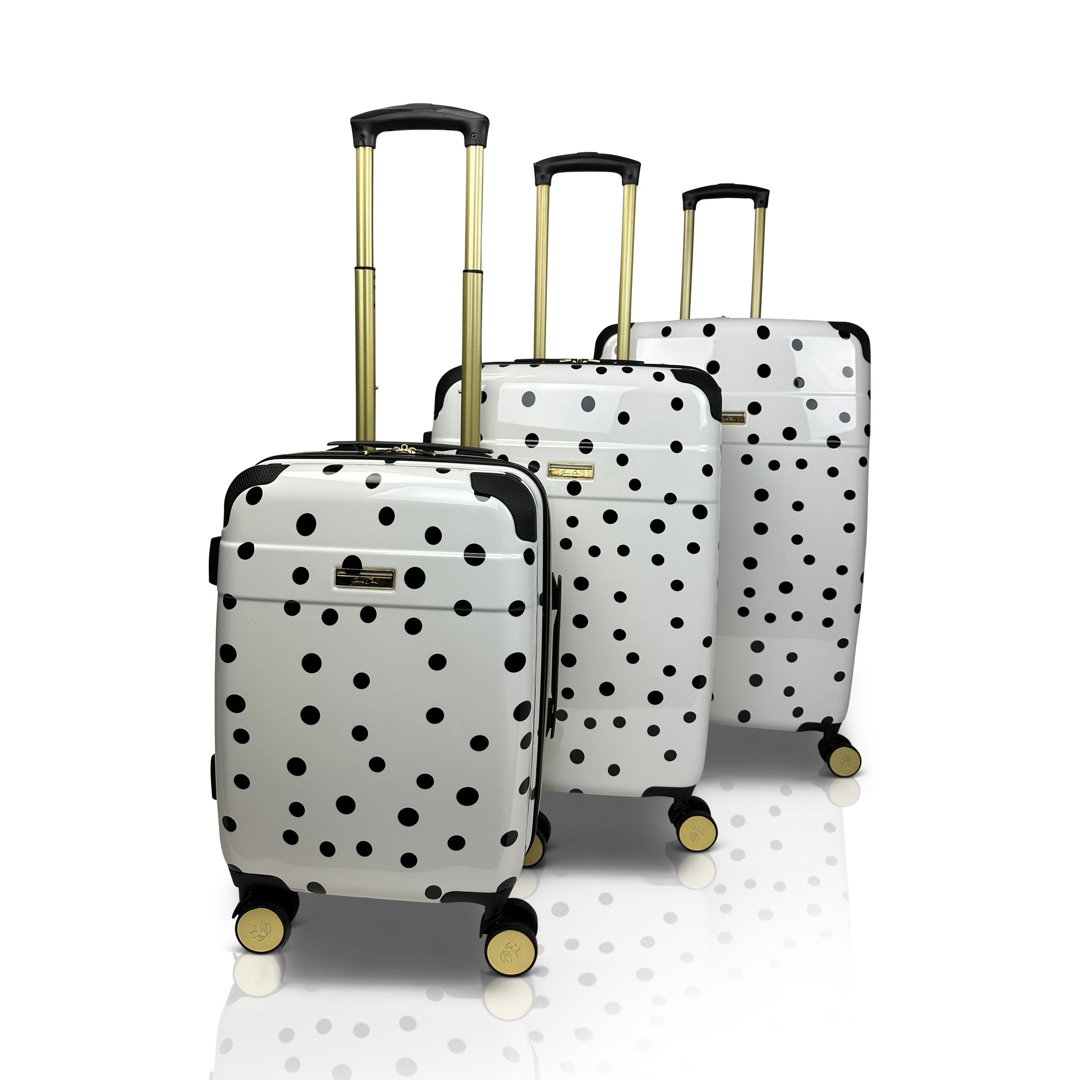 Jenni Chan Polka Dot 3-Piece Hardside Spinner Set – American Flyer