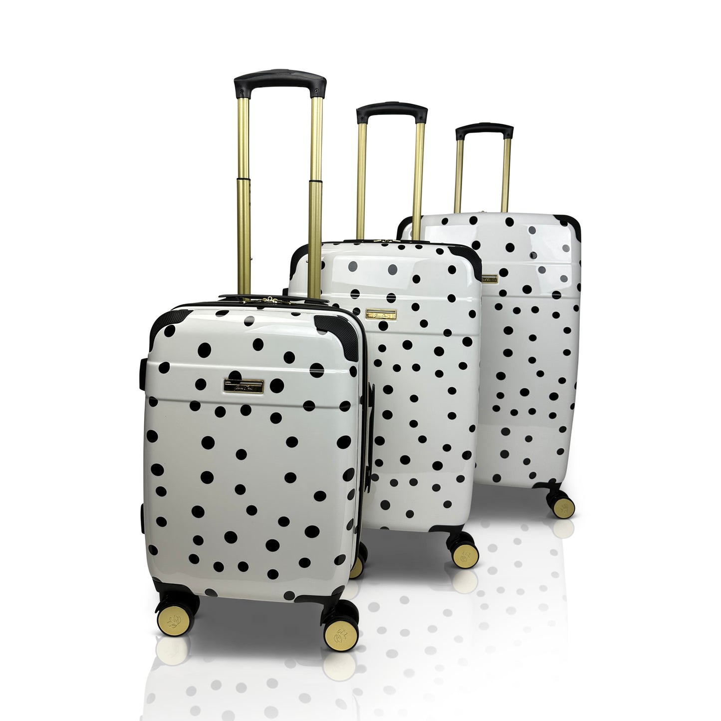 Jenni Chan Polka Dot 3-Piece Hardside Spinner Set